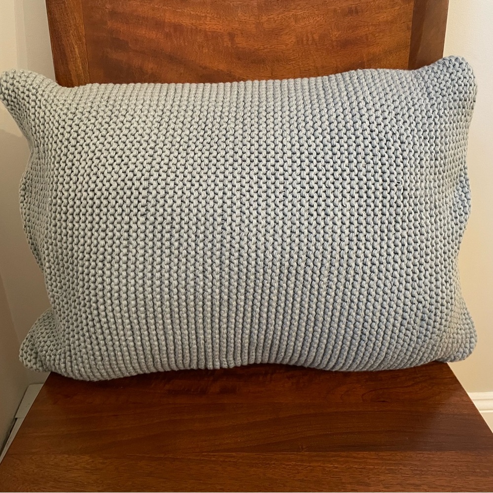 Cozy Knit Pillow in Light Blue